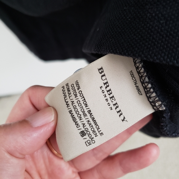 Burberry Polo Shirt Black Authentic sz S - Picture 4 of 6